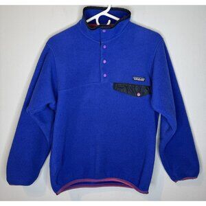 Women’s Patagonia XS Synchilla Fleece Jacket Blue Quarter Snap Button Closure